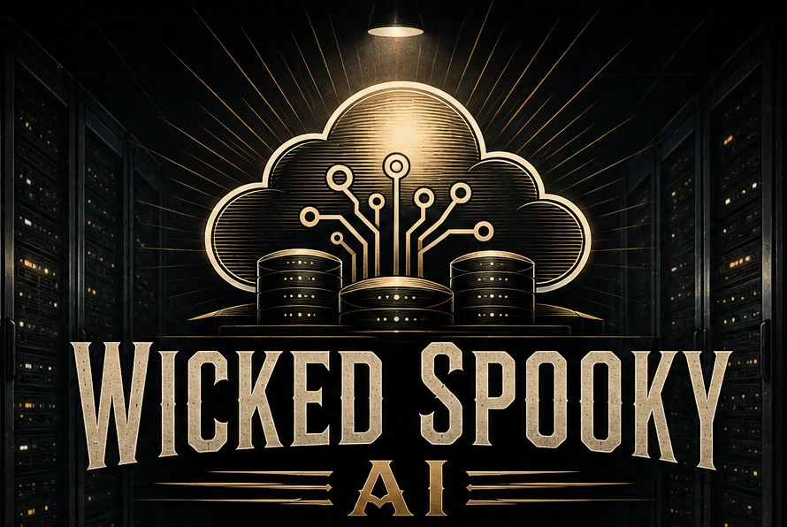 Wicked Spooky Operations — gold cloud and circuit emblem