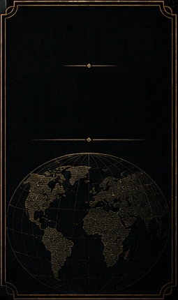 Gold globe in an ornate frame